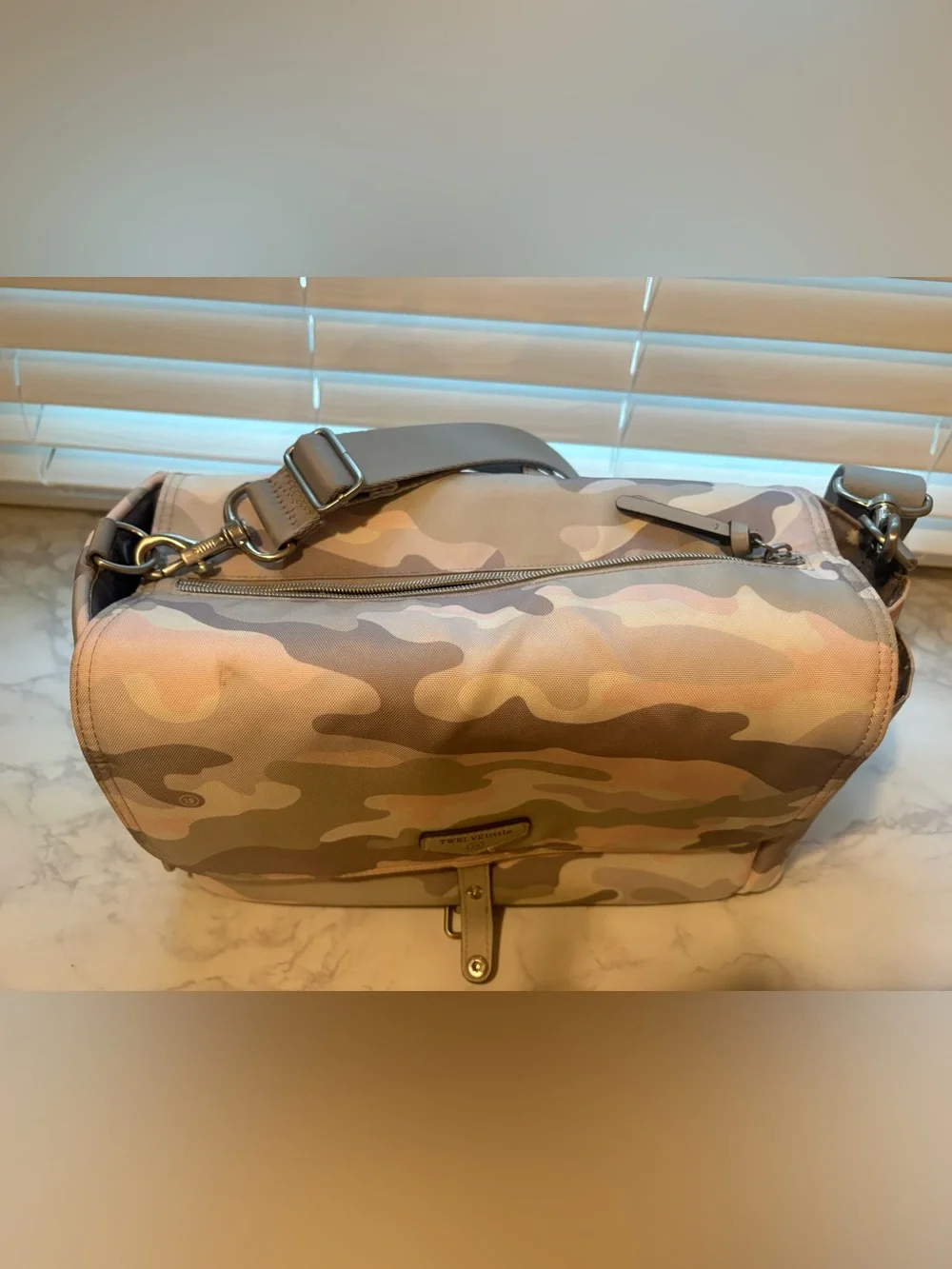 TWELVElittle On-The-Go Stroller Caddy 3.0 Blush Camo Diaper Bag